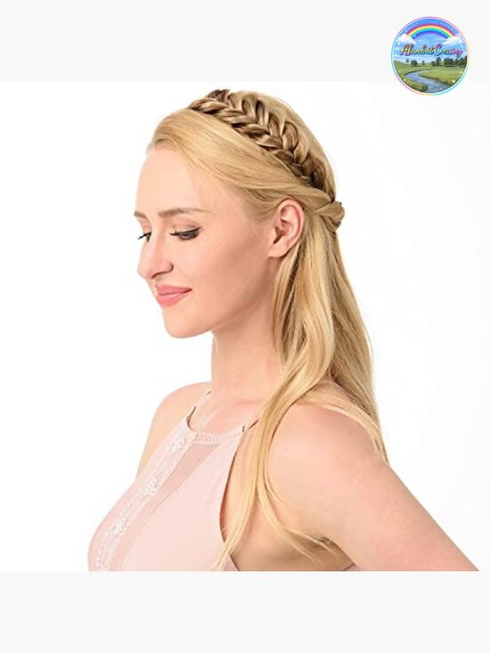 2 Strands Chunky Plaited Braided Headband Elastic Stretch Hairpiece Synthetic